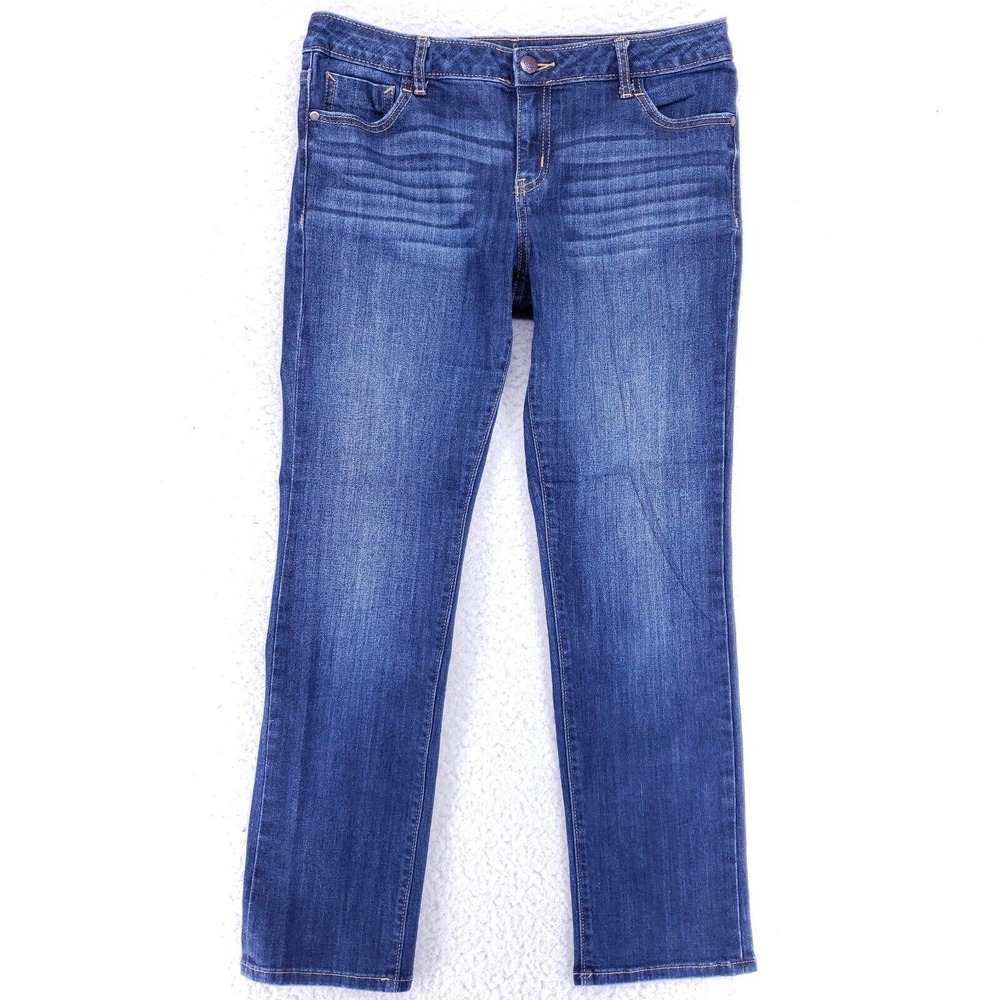 Vera Wang Jeans Denim Cotton Womens SZ 6 Blue Straight Stretch VTG Mid Rise Slim
